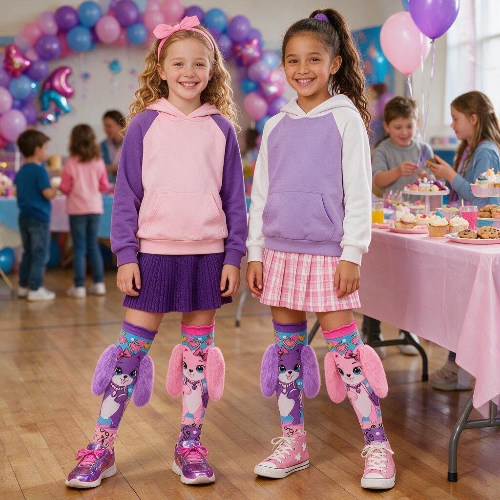 MITUN SEMI Crazy Socks for Kids Girls 3D Silly Wacky Funny Socks Knee High