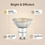 LPSAFP LED GU10 Range Hood Light Bulbs, LED Stove Appliance Light Bulb, Kitchen Light Replacement Halogen Light Bulb, 50W Equivalent, Warm White 120V/AC, 6W 550 Lm, Dimmable,Waterproof IP65 Pack of 2