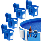 Pool Cup Holders,4 Pack Poolside Cup Holder Above Ground Pool Accessories, Fits 2 Inch or Less Round Top Bar,Pool Drink Holders for Drinks Above Ground