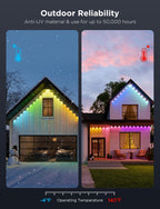 Govee Permanent Outdoor Lights Pro, 100ft with 60 RGBIC LED Lights for Daily and Accent Lighting, 75 Scene Modes for Outdoor Decor, IP67 Waterproof, Works with Alexa, Google Assistant, Matter, White