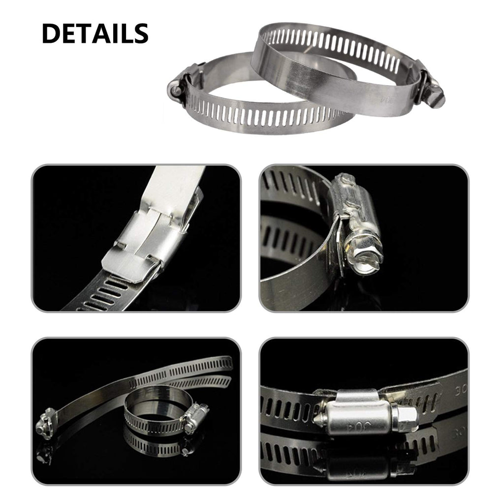 ZIPCCI 30 Pcs Hose Clamp Assortment Kit, 7 Sizes Worm Gear Hose Clamps Stainless Steel for Fuel Line, Pipe, Radiator, Tube and Fuel Line (1/4 to 2 inches)