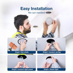Amico 6 Pack 4 Inch 5CCT Ultra-Thin LED Recessed Ceiling Light with Junction Box, 2700K/3000K/3500K/4000K/5000K Selectable, 11W Eqv 70W 800LM Brightness Dimmable Canless Wafer Downlight, ETL & FCC