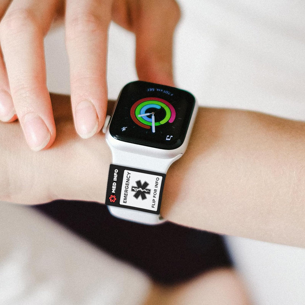 MYLUCKYTAG QR Code Medical ID Tag - Medical ID Bracelet Sleeve - Fits for Apple Watch Medical ID Band or Fitbit Medical ID Band - Medical Alert - Free Online Emergency Medical Profile