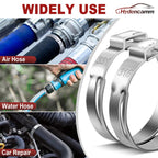 Hydencamm 370PCS 15 Sizes Single Ear Hose Clamps, 5.3-33.1mm 304 Stainless Steel Crimp Hose Clamps, Stepless Adjustable Cinch Clamps for Automotive, Home Appliance Line, Plumbing and Industrial Use