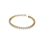 Swarovski Matrix Tennis Bracelet, Round Clear Stones on Gold-Tone Finished Band, Size M, Part of the Matrix Tennis Collection