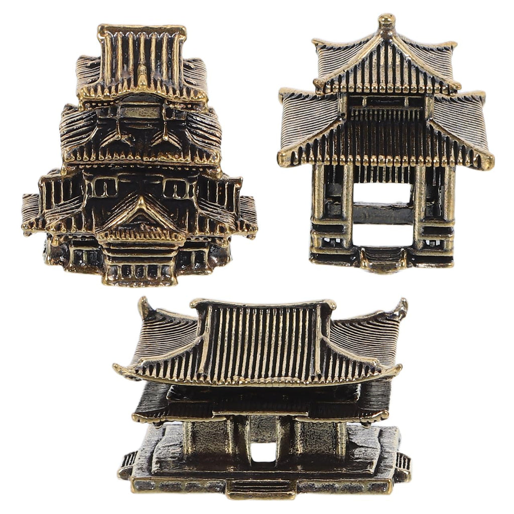 Amosfun 3pcs Mini Pagoda Sculpture Tiny Vintage Miniature Figurine for Zen Garden Micro Landscape Enhancements Aquariums Bookshelves Ornament 1.2"