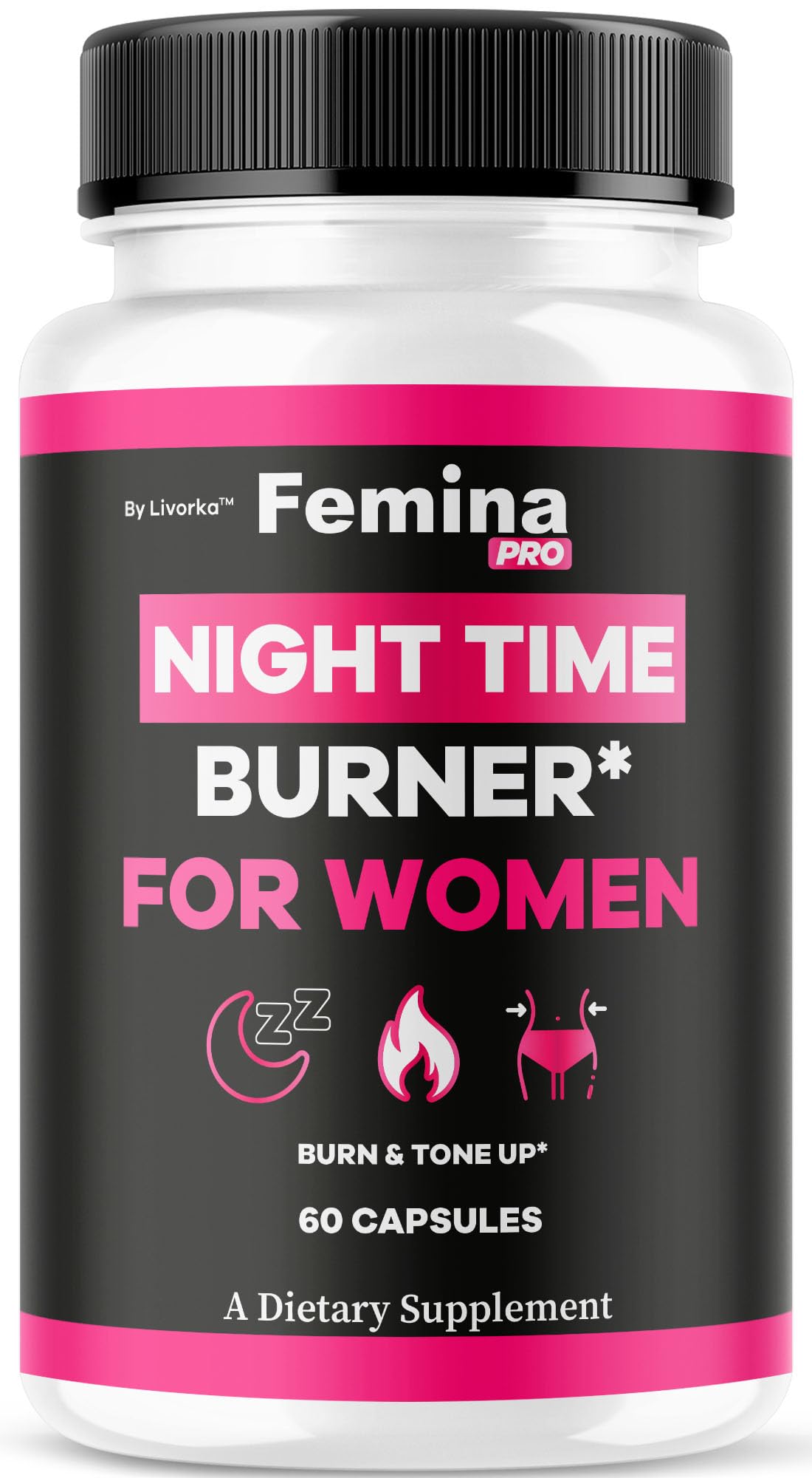FeminaPro Nighttime Advanced Formula, FeminaPro Nighttime Maximum Strength Health Wellness, FeminaPro Night Time Pills for Women Support Supplement Premium Daily Formula, 60 Capsules for 1 Month