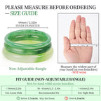 BOZAMBA 3 Pcs Natural Jade Bangle Bracelet for Women, 64mm Good Luck Bangle Wealth Healing Bracelet for Mother Grandmother, Christmas Birthday(light green)