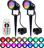 SUNVIE RGBW Halloween Spotlights Outdoor 12W LED Plug in Landscape Lights