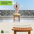 GREENTEAK Shower Bench, Waterproof Teak Shower Stool, Non-Slip Wooden Stool for Bathroom, Teak Wood Shower Seat Chair for Shower Storage Shelf, 300 Lbs Capacity, Provides Safety (22'' 2-Tier)