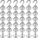 TRYMAG Magnetic Hooks for Cruise Cabins, 30LBS+, 36 Pack, Silver