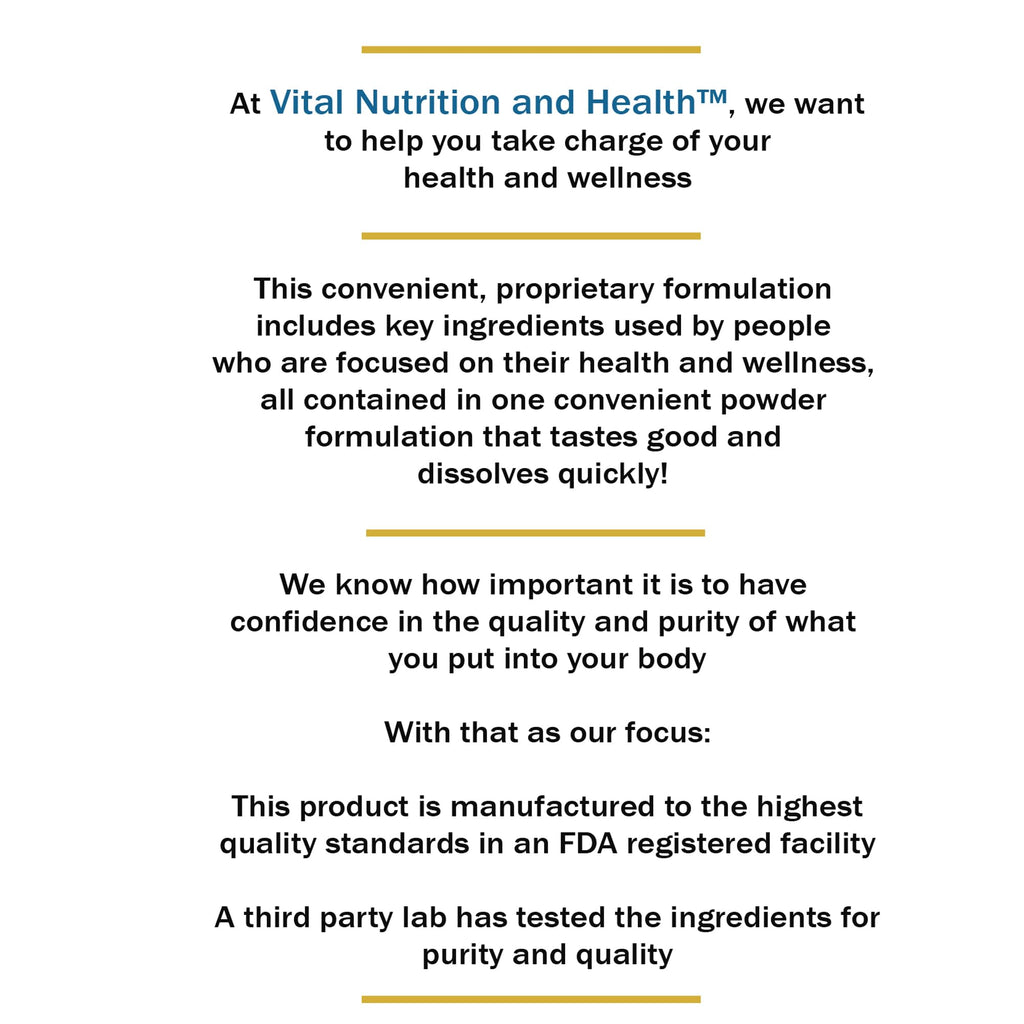 Vital Nutrition and Health All-in-One Powder: Protein, Collagen, Creatine, Resveratrol, Spermidine, Hyaluronic Acid, CoQ10 + Key Vitamins