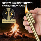CHOICEDC Vintage Lighter, Cool Trench Lighter, Unique Slim Kerosene Lighters Fluid Refillable, Antique Brass Pipe Lighters with Spare Oil Tank and Flint Chamber, Novelty Gifts for Men Women, No Fuel