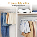 HOUSE DAY 14 Inch Clear Pants Hangers with Clips 12 Pack, Skirt Hangers