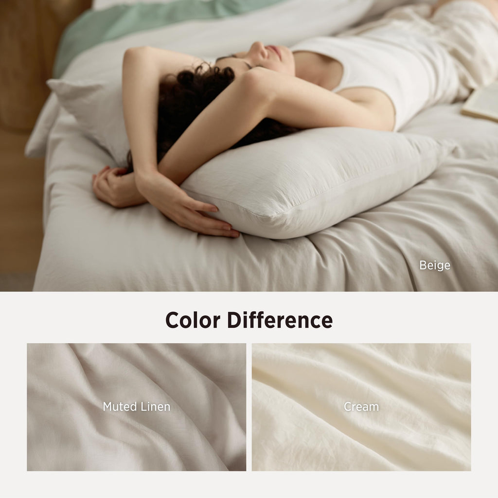 Bedsure King Size Comforter Set, Prewashed Bedding Beige
