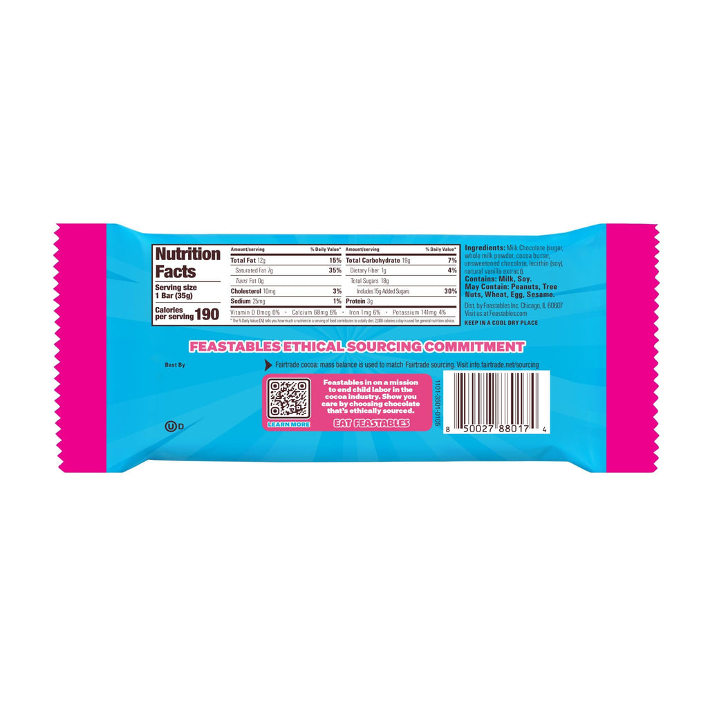 MrBeast Feastables Milk Chocolate Bar, Full Size, 24 Count, Fairtrade Cocoa