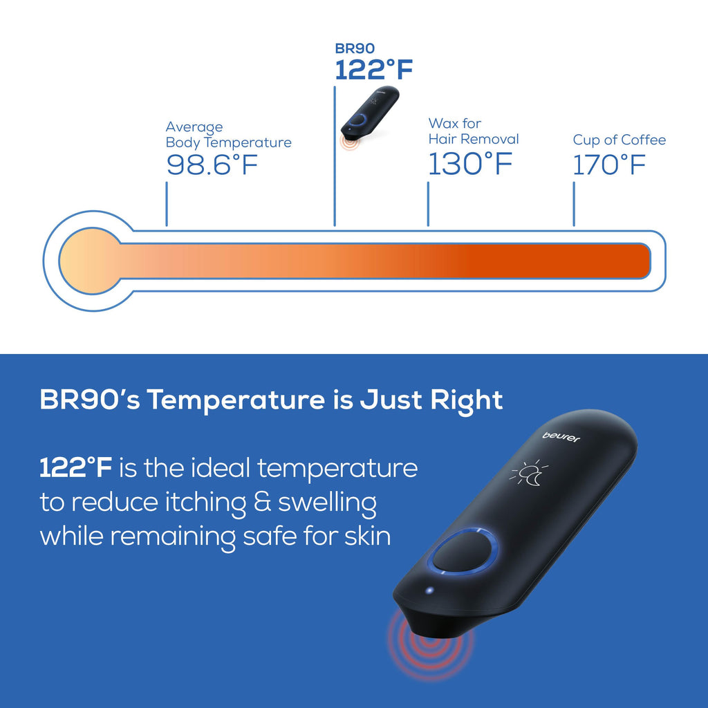Beurer BR90 Insect Sting and Bite Relief with Light,Chemical-Free Bug Bite Healer for Day and Night,Electronic Heat Device for After Mosquito Bites to Ease Itching-and Swelling,(Pack of 2)