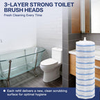 Gkweres 100PC Toilet Bowl Wand Refills, Disposable Toilet Brush Heads, Upgraded Toilet Scrubber Refill, Toilet Cleaner Refill Pads with Most Toilet Brushes for Easy Bathroom Cleaning