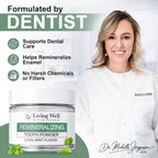 Living Well with Dr. Michelle Remineralizing Tooth Powder | Fluoride-Free Hydroxyapatite Formula | Supports Enamel Strength & Oral Wellness | Safe, Clean Ingredients | Cool Mint Flavor