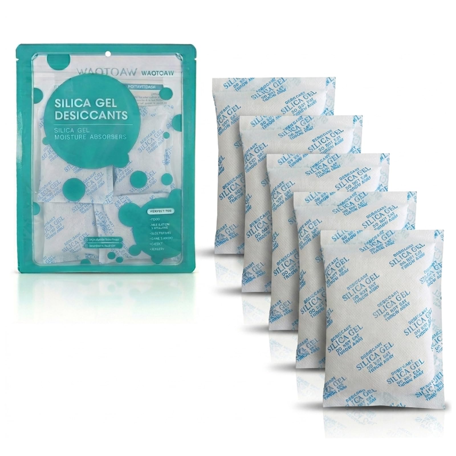 100 Gram (10 Pack) Silica Gel Desiccant Packets, Moisture Absorber Packs, Humidity Absorbers, Premium Rechargeable Dehumidifiers for Food Storage, Electronics, Ammo Cans, 3D Filament, Safes