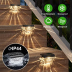 Melunar 16 Pack Solar Deck Lights Outdoor, Solar Step Lights Waterproof for Outside, Yard, Patio, Garden, Pool, Railing, Stairs, Fence (Warm White)