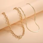 CHESKY 14K Gold Plated Chunky Paperclip Necklace