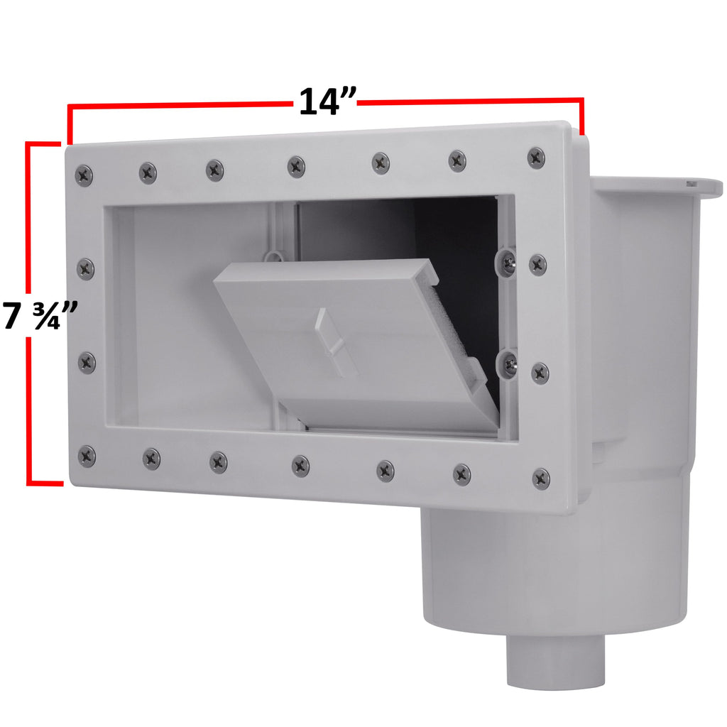 Rx Clear Heavy Duty Wide-Mouth Complete Thru-Wall Skimmer Kit for Above-Ground Swimming Pool | Made of Non-Corrosive Abs Plastic | Chemical Resistant | Grey