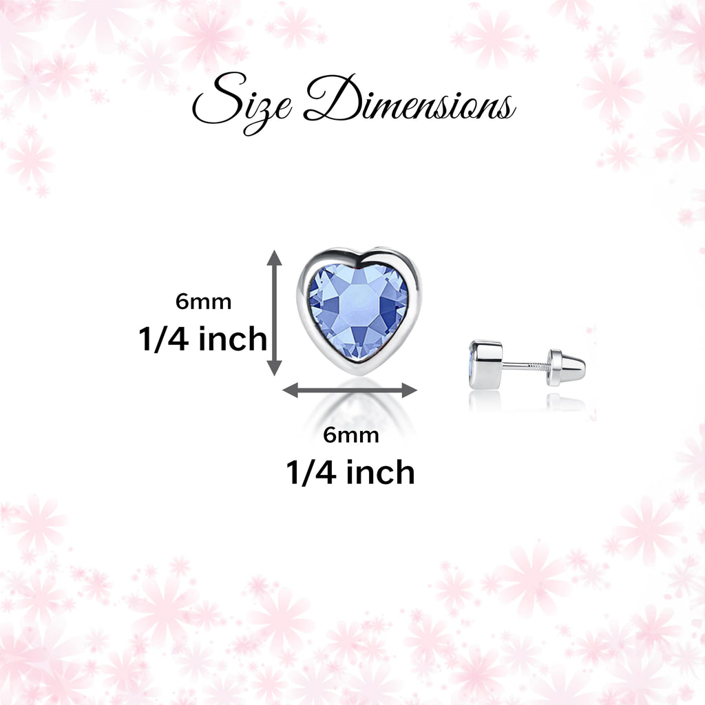 Cherished Moments Birthstone Heart Earrings, .925 Sterling Silver