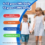 Kids Focus and Attention Supplements with Phosphatidylserine, Omega-3, Magnesium Glycinate & L-Theanine, Brain Vitamins Liquid Drops for Kids Memory, Cognitive, Sleep, Calm & Mood, Strawberry, 2 Fl Oz