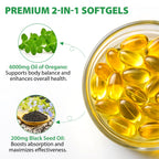 Cacukn Oil of Oregano Capsules with Black Seed Oil, 6000mg Oregano Oil & 200mg Black Seed Oil per Serving, Immune Support, Non-GMO, Gluten Free, 240 Softgels