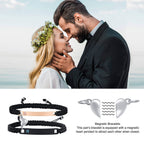 MEALGUET Pinky Promise Couple Bracelet for him her, Hand Braided Couple Bracelets Set Mutual Attraction Relationship Bracelet Personalized Gift for Men Women, Handmade