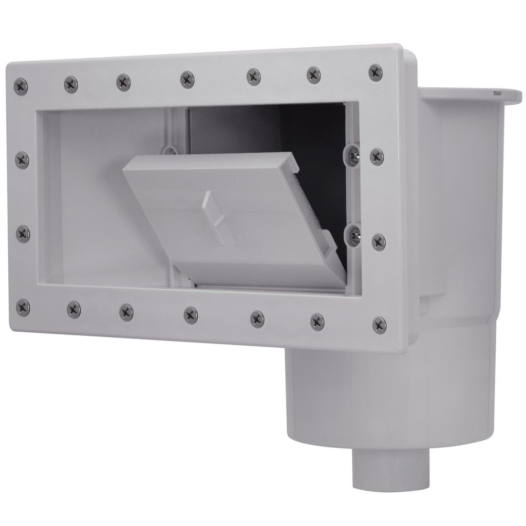 Rx Clear Heavy Duty Wide-Mouth Complete Thru-Wall Skimmer Kit for Above-Ground Swimming Pool | Made of Non-Corrosive Abs Plastic | Chemical Resistant | Grey