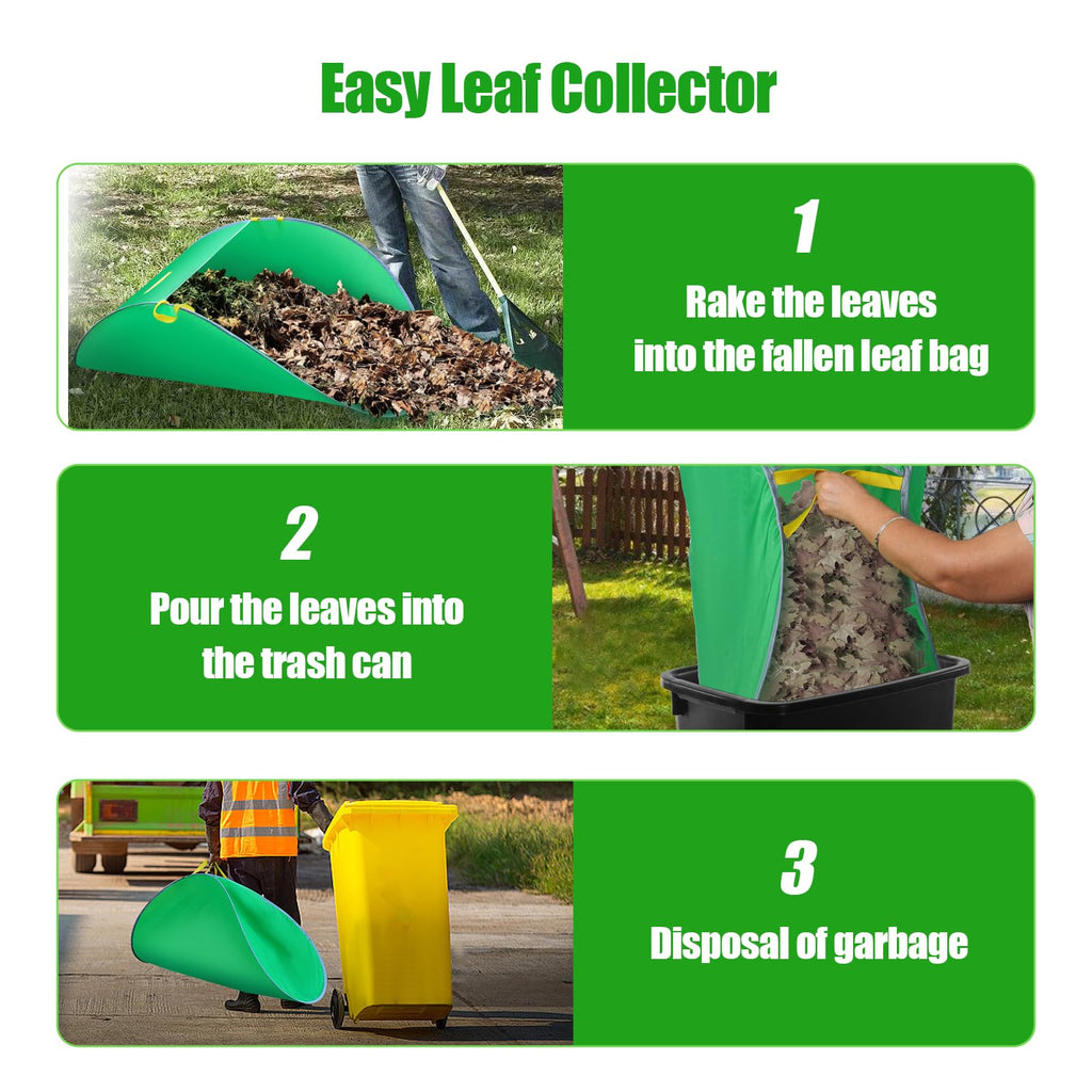 UQM Leaf Collector, Portable Pop Up Leaf Bags, Foldable Leaf Pick Up Tools