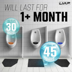 Urinal Mats (12 Pack) - High Absorbent Mats for Men's Restrooms - Mat Man. Large, Black, 12 PCS