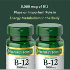 Vitamin B12 by Nature's Bounty, Quick Dissolve Vitamin Supplement, Supports Energy Metabolism and Nervous System Health, 5000mcg, 40 Tablets (Pack of 2)