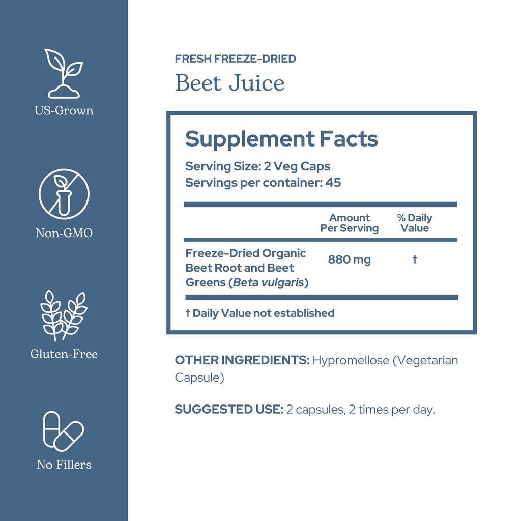 Eclectic Herb - Organic Beet Juice Capsules | Natural Herbal Supplement | Premium Cardiovascular Health & Circulation Support | Freeze-Dried, Vegan, Non-GMO, Gluten Free (90 CT | 440 mg)
