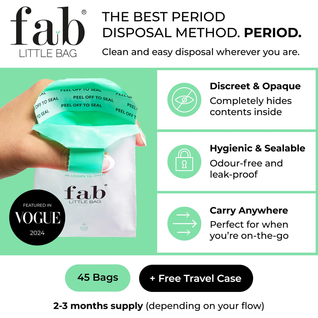 Fab Little Bag Starter Plus Pack - 45 Sanitary Disposal Bags Plus Recyclable Refill Pack for Out and About (45 Pack)