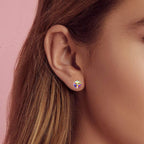 EVEVIC Austrian Crystal Cube Stud Earrings for Women