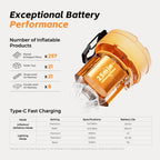 FLEXTAILGEAR Air Pump for Inflatables Max Pump 3, 5Kpa Portable Air Pump, 500L/min Air Mattress Pump with Camping Light,Portable Inflator for Inflatable Pillows Swim Rings Air Mattresses Air Bed Boats