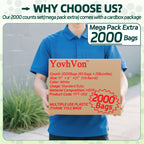 YovhVon 2000 Count Plastic Bags with Handles, T-Shirt bags, Thank You bags, Grocery bag, Shopping bag, |for Store, Supermarket, Retail, Carry, Pack|, White, 1/6 Barrel, Large Size 11"x6"x21"