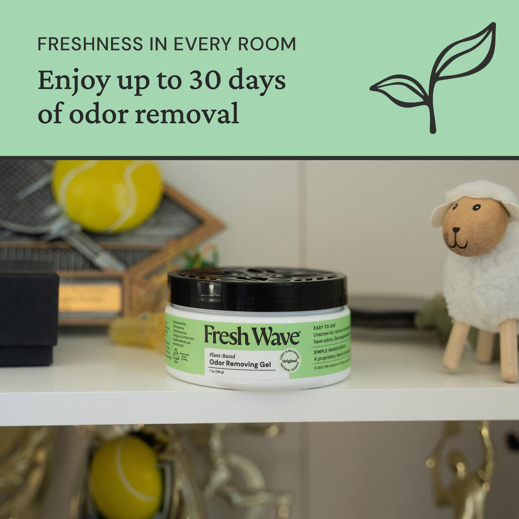 Fresh Wave Odor Removing Gel, 7 oz., Pack of 3 - Odor Absorbers for Home, Safer Odor Relief, Natural Plant-Based Odor Eliminator, Every 7 oz. lasts 15-30 Days, For Cooking, Trash & Pets