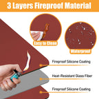 Amerbro Heat Resistant Mats for Countertop - Firproof 15x18 in Heat Resistant Mats for Air Fryer - Kitchen Countertop Protector for Air Fryer, Coffee Maker, Stand Mixer, Toaster, Oven 2PCS - Red