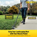 Colwelt Wheel Rotary Edger Lawn Tool 59’’, Manual Lawn Edger with Extra-Wide Rubber Wheel, Lawn Edgers Manual with Reinforced Bracket, Grass Edger Edging Tool for Landscaping, Sidewalk, Driveway, Yard