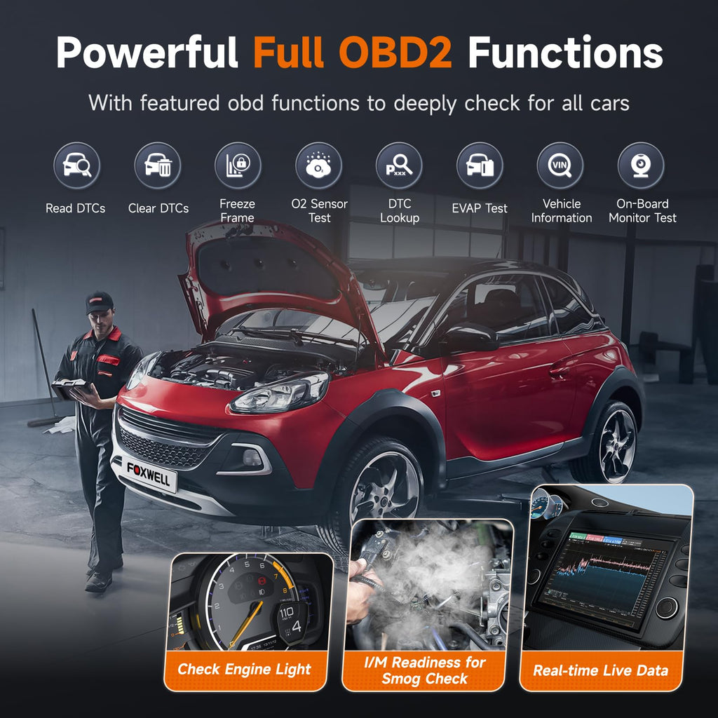 2026 FOXWELL NT624 Elite OBD2 Scanner Upgraded from NT614Elite & NT604Elite Code Reader, All-System OBD2 Scan Tool, 8 Advanced Reset Functions, AutoVIN, Live Data, Lifetime WiFi Free Updates
