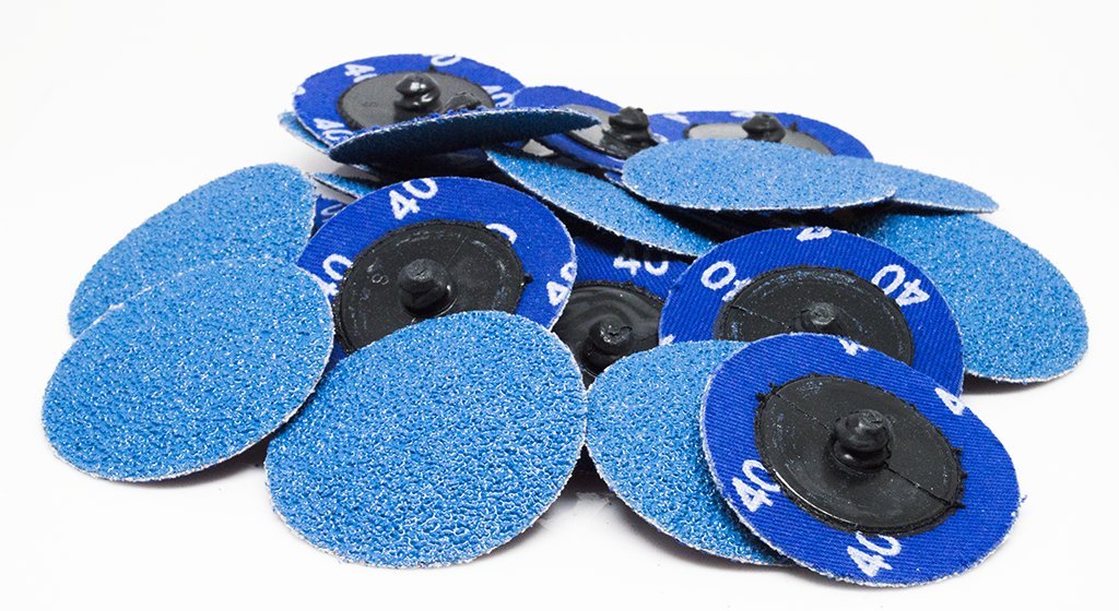 Benchmark Abrasives 2 Inch Sanding Discs Quick Change Zirconia - Male R Type Backing Drill & Die Grinder Sanding Disc for Deburring Polishing Rust Remover for Metal Paint Stripper (25 Pack), Mix Grit