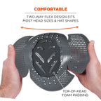 Ergodyne Skullerz 8945F(x) Universal Bump Cap Insert with Extra Venting, Fits Into Any Baseball Hat, 2-Pack, Charcoal