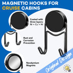 LOVIMAG Magnetic Hooks, 80lbs+ 2026 Cruise Cabin Ship Essentials Magnet Hook Heavy Duty Strong Magnets Refrigerator Fridge Hanging for Classroom Beach Vacation Kitchen Home Must Haves 5 Pcs (Black)