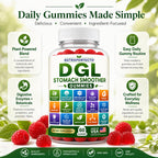Sugar Free DGL Stomach Smoother Gummies with DGL Licorice, Slippery Elm, Marshmallow Root, Aloe Vera, Probiotic & Prebiotic Fiber, Ginger, Mastic Gum, L-Glutamine, Zinc Carnosine, Digestive Support