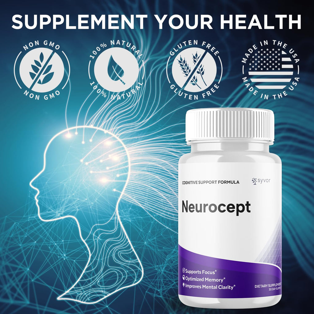 (5 Pack) Neurocept Capsules, Official Neurocept Brain Supplement Pills with All Natural Ingredients, Advanced Formula Support Pills with Max Strength Premium Vitamins for Women & Men (300 Capsules)