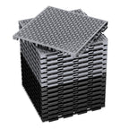 16 PCS Modular Interlocking Cushion Interlocking Floor Tiles with Hole Drainage Mat 10" x 10" Non Slip Pool Deck Mat Outdoor for Drain Deck Pool Patio Shower Kitchen Balcony (Black&Grey)